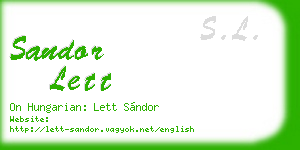 sandor lett business card